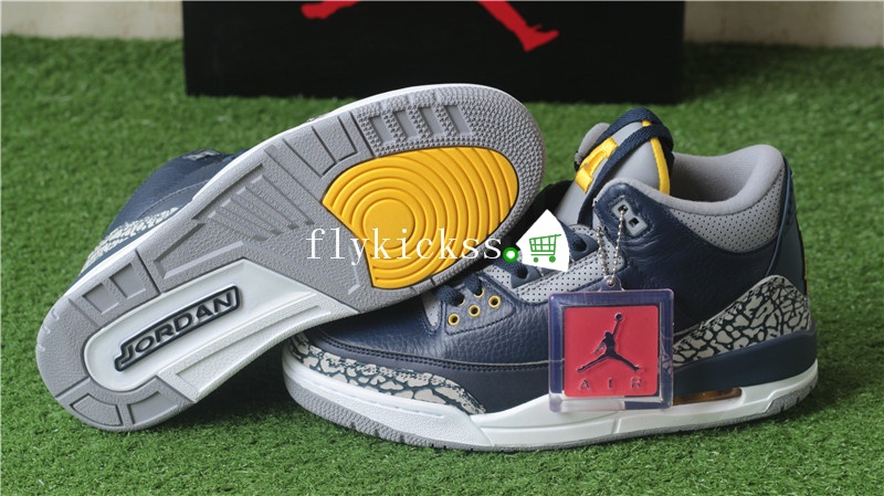 Authentic Air Jordan 3 Retro MICHIGAN PE